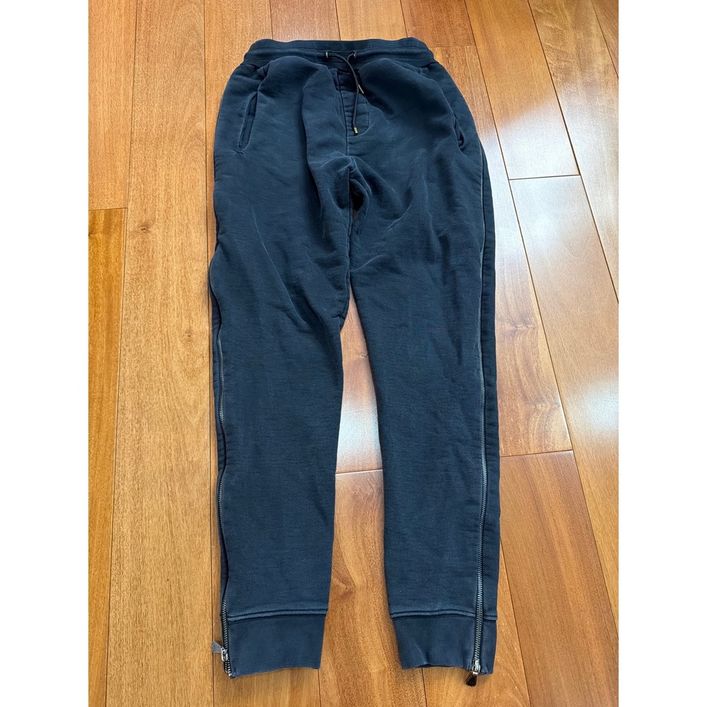 McQ Alexander McQueen Heavy Sweatpants Mens Black Side Full Zip Joggers S